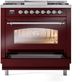 Ilve® Nostalgie II Series 36" Burgundy Pro Style Dual Fuel Range-3