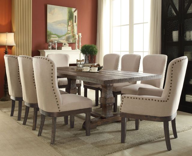 ACME Furniture Landon Salvage Brown Dining Table-1