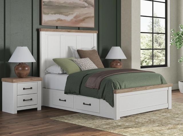 Signature Design by Ashley® Savonport Brown/White King Panel Storage Bed-1