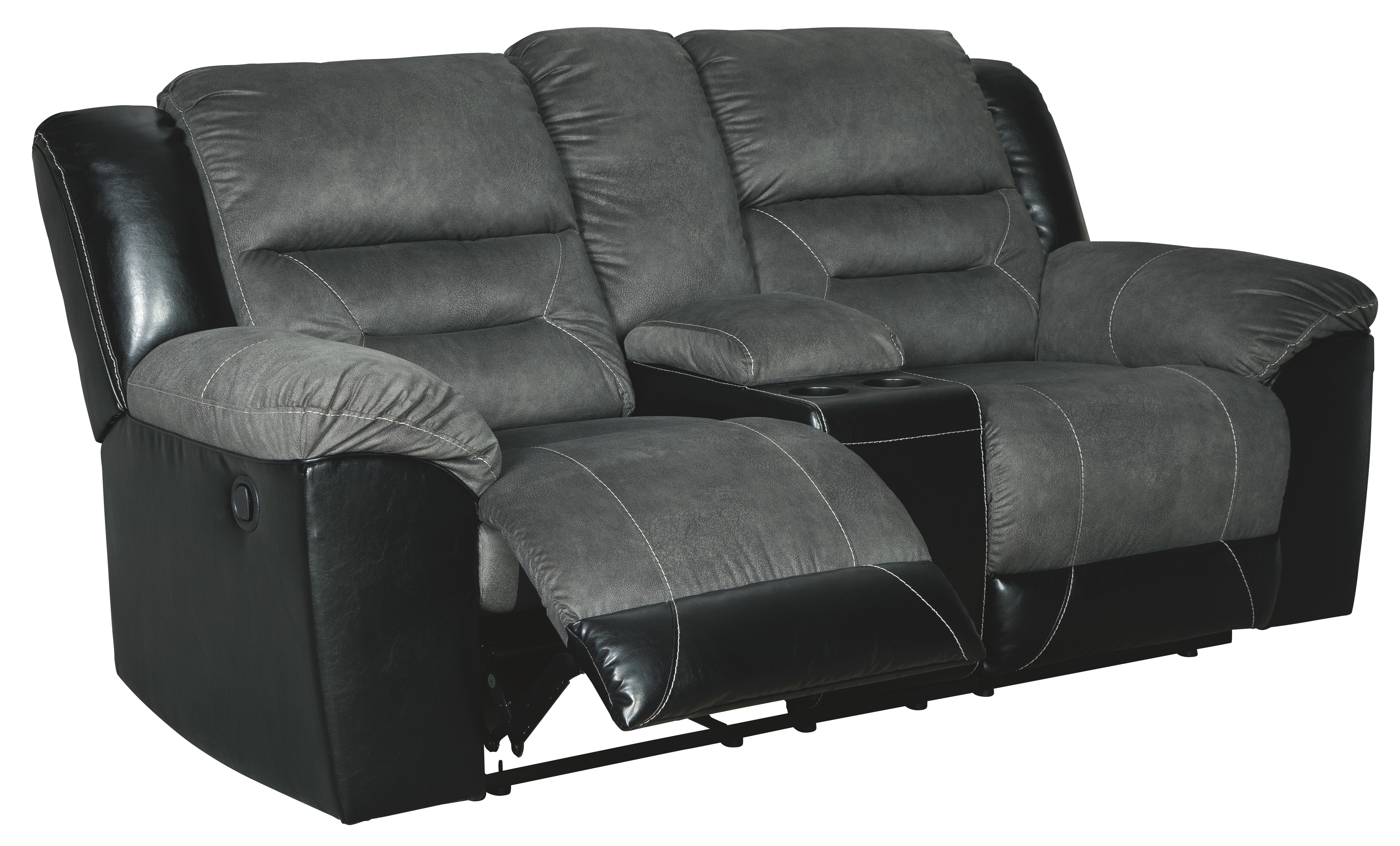 Signature Design by Ashley Earhart Slate Double Reclining Loveseat with Console Pieratt s