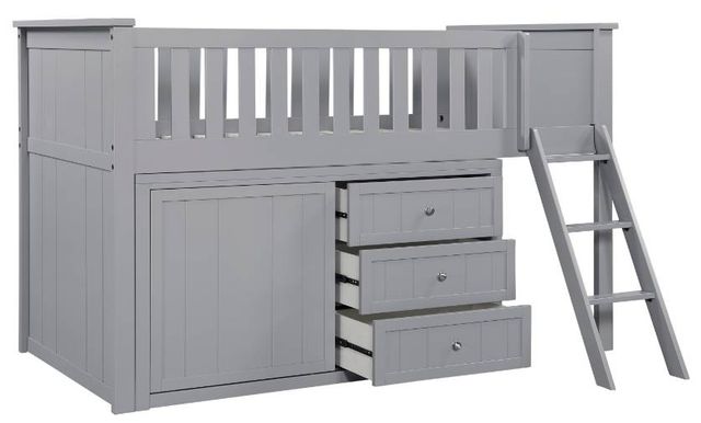 Homelegance® Orion Gray Twin Low Loft Bunk Youth Bed with Dresser-3