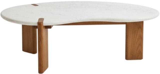 Jaipur Furniture Wrenna White Coffee Table with Brown Base-0