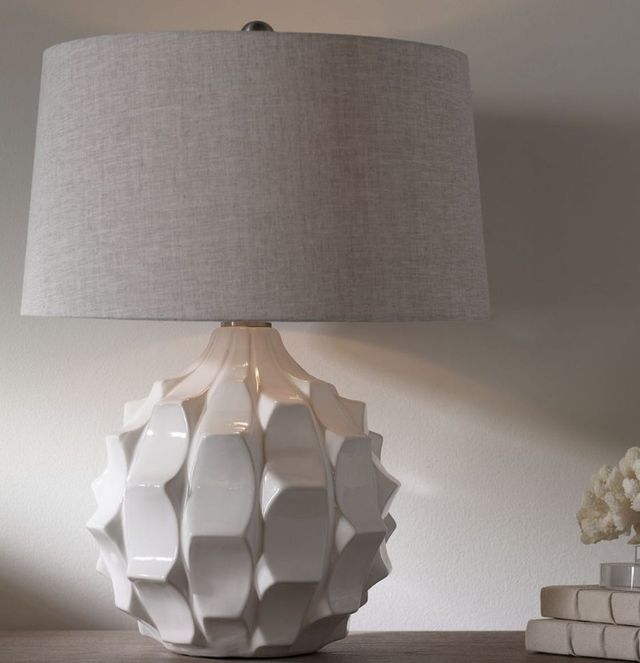 Uttermost® Guerina Gloss White Table Lamp-1