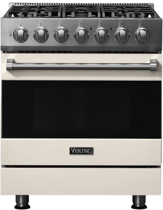 Viking® 3 Series 30" Pure White Pro Style Dual Fuel Range-0