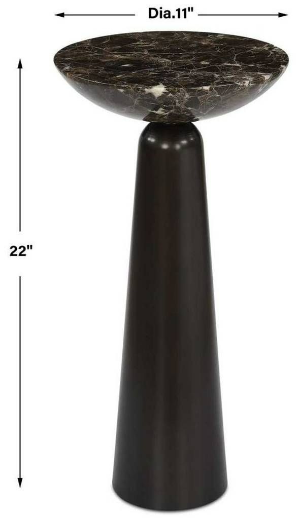 Uttermost® Hastings Brown Accent Table with Dark Bronze Base-2
