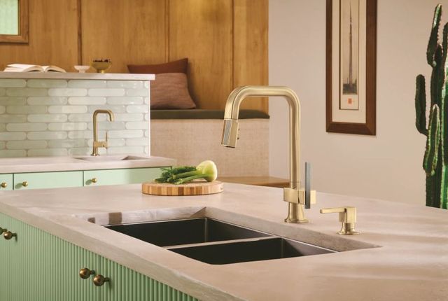 Brizo Frank Lloyd Wright® Brilliance® Luxe Gold® Soap and Lotion Dispenser-1