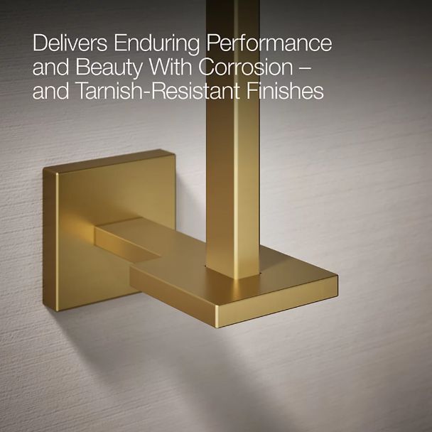 KOHLER® Square Vibrant Brushed Moderne Brass Vertical Toilet Paper Holder-4