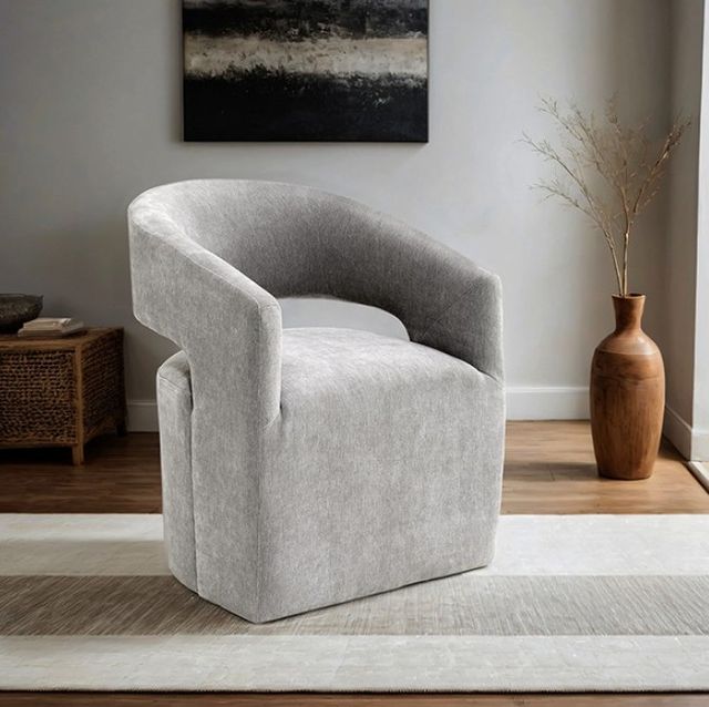 Furniture of America® Tresa Light Gray Arm Chair with Casters-1