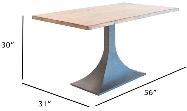 Nest Home Collections Makenzie Antique Natural Dining Table with Iron Base-3