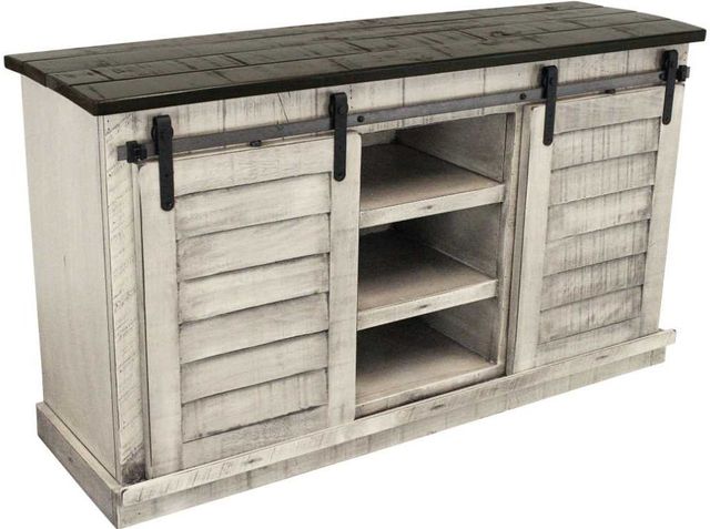 American Heartland Manufacturing Rustic Two Tone 57" Quaint Shutter TV Stand-1