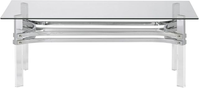 Signature Design by Ashley® Braddoni Glass Top Rectangular Coffee Table with Chrome and Acrylic Legs-1