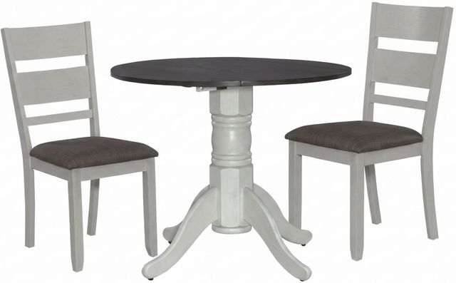 Liberty Furniture Brook Bay 3-Piece Carbon Gray/Textured White Optional Drop Leaf Dining Set-0
