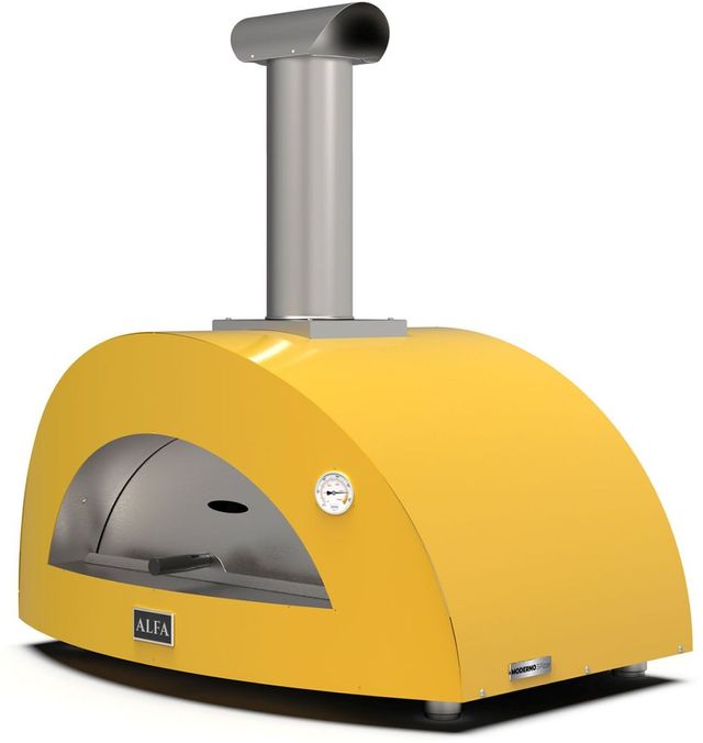 Alfa Moderno 3 Pizze 43" Fire Yellow Wood Pizza Oven-2
