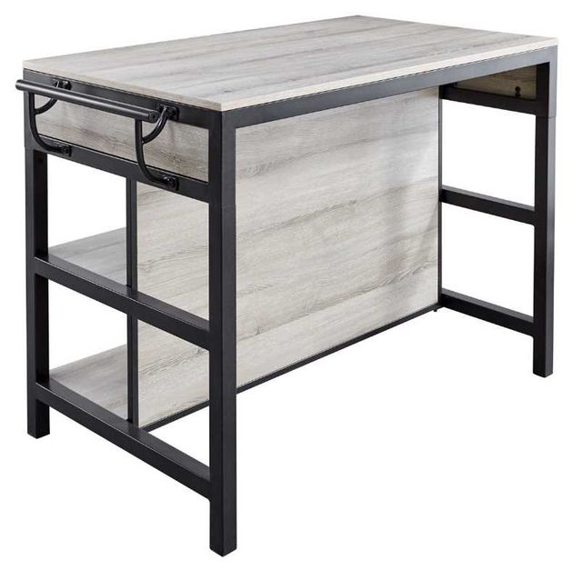 Steve Silver Co. Carson Weathered Driftwood Counter Kitchen Table with Black Base-3