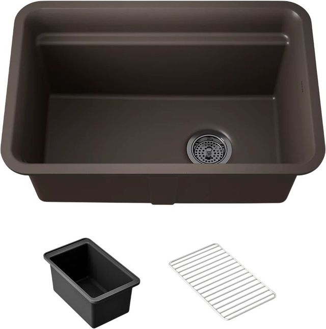 KOHLER® Cairn® Matte Brown 28" Undermount Single-Bowl Utility Sink-0
