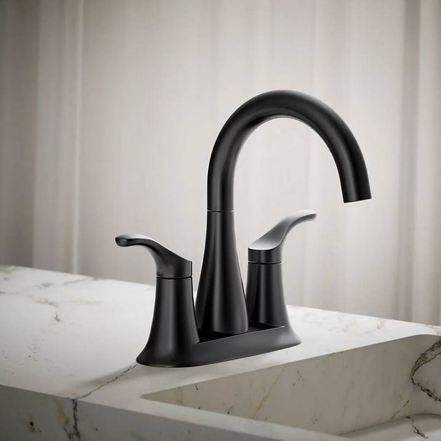 KOHLER® Simplice® Matte Black 0.5 GPM Centerset Bathroom Sink Faucet-3