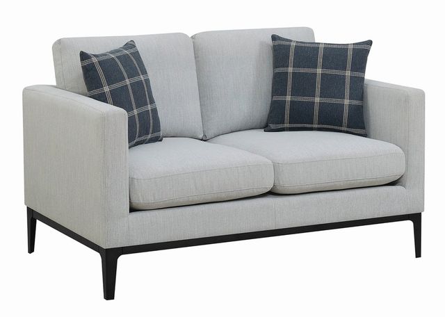 Coaster® Apperson Light Grey Cushioned Back Loveseat-0