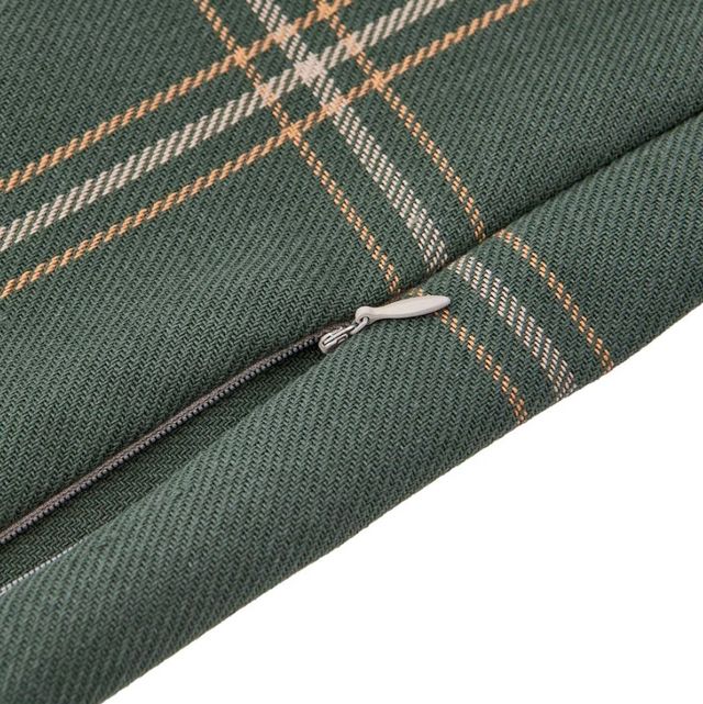 HiEnd Accents Windowpane Buckle Golden Yellow/Hunter Green Lumbar Pillow-1