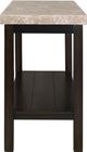 Elements International Kansas Beige Sofa Table with Espresso Base-2