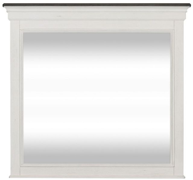 Liberty Furniture Allyson Park Wirebrushed White Crown Mirror-0