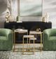 Jofran Inc. Oliver 3-Piece White Nesting Table with Gold Base Set-2