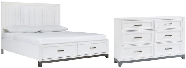 Benchcraft® Brynburg 2-Piece White California King Panel Bed Set-0