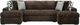 Signature Design by Ashley® Midnight-Madness 3-Piece Chocolate U-Shape Sectional and Chaise-0