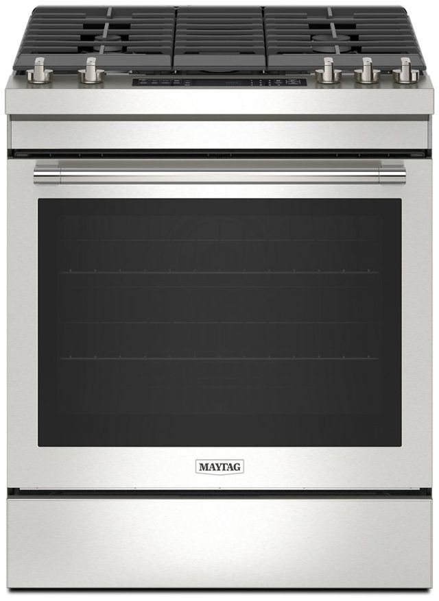 Maytag® 30" Fingerprint Resistant Stainless Steel Slide In Gas Range -0