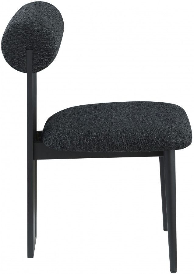 Meridian Furniture Dario Black Boucle Upholstered Dining Chair-3