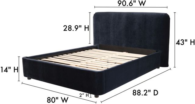 Moe's Home Collection Samara Blue King Bed-2