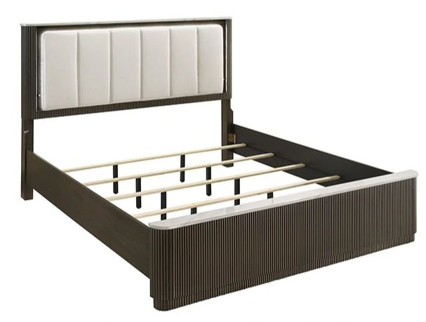 Furniture of America® Lantrisant Dark Walnut King Panel Bed-1