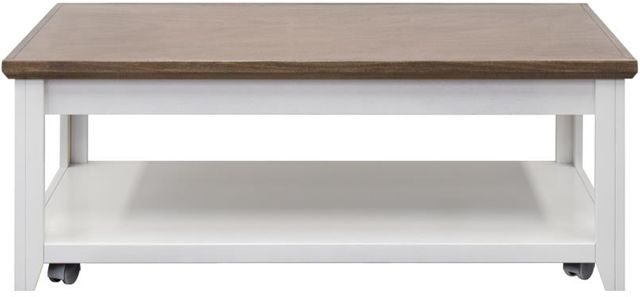 Legends Home Providence Bourbon Coffee Table with White Base-3