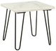 ACME Furniture Telestis White Marble Top End Table with Black Legs-0