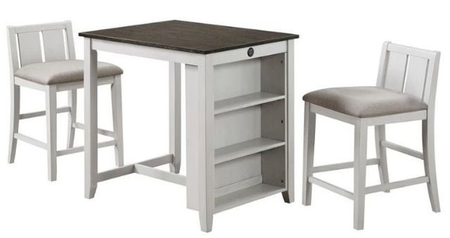American Wholesale Furniture 3-Piece Charleston White Dining Set-0