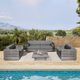 Armen Living Vivid Light Gray Eucalyptus Wood Outdoor Coffee Table-2