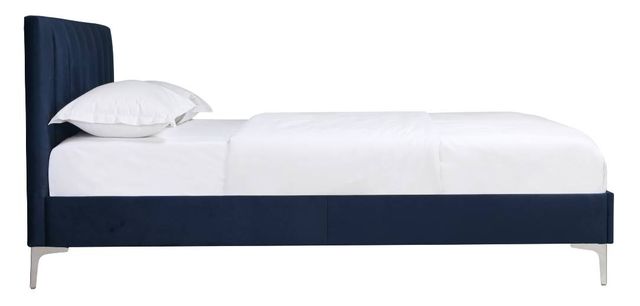 Mazin Furniture Melina Navy Blue Full Upholstered Platform Bed-2