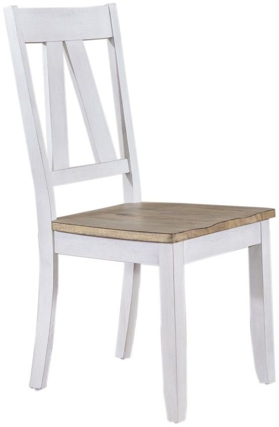 Liberty Furniture Lindsey Farm 7-Piece Sandstone/Weathered White Trestle Dining Set-3