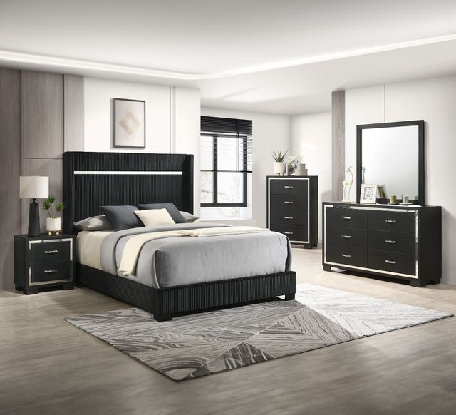 Crown Mark Gennro Black Nightstand-1