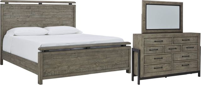Signature Design by Ashley® Brennagan 3-Piece Gray California King Panel Bed Set-0