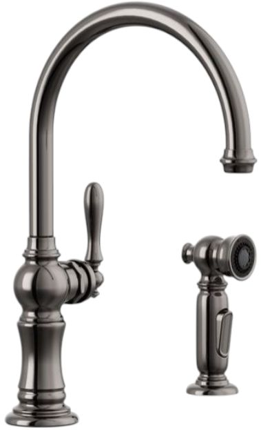 KOHLER® Artifacts® Vibrant Titanium Single-Handle Kitchen Sink Faucet with 2-Function Sprayhead-0