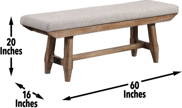 Steve Silver Co. Riverdale Beige/Driftwood Upholstered Dining Bench-2