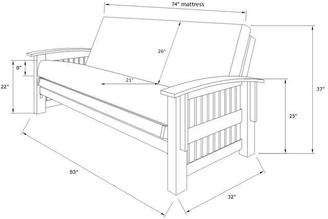Kodiak Furniture Washington Rustic Walnut Full Futon Frame-1