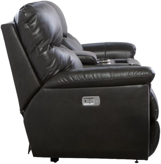 La-Z-Boy® James Charcoal Leather Power Reclining Loveseat with Console and Headrest-2