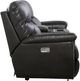 La-Z-Boy® James Charcoal Leather Power Reclining Loveseat with Console and Headrest-2