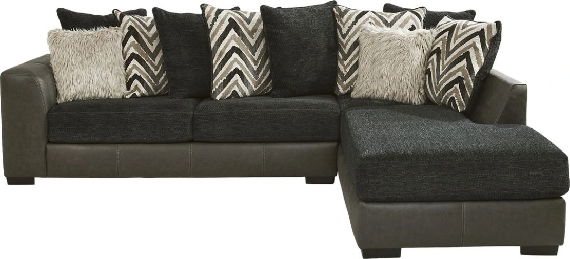 Albany Industries 2-Piece Zaftig Ebony Right-Arm Facing Chaise