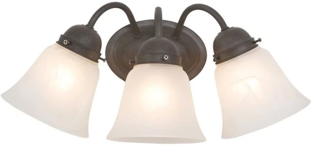 YHD Dark Brown/White 3-Light Incandescent Bathroom Vanity Lighting-0