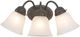 YHD Dark Brown/White 3-Light Incandescent Bathroom Vanity Lighting-0