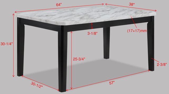 Crown Mark Pascal White Dining Table with Black Base-2