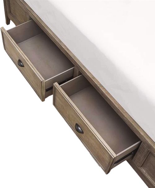 Magnussen Home® Paxton Place Dovetail Grey Complete Queen Panel Bed with Storage Rails-6