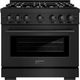 ZLINE Select 36" Black Stainless Steel Pro Style Gas Range-0